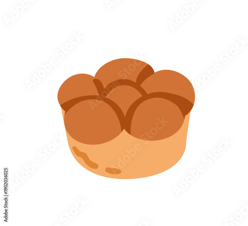 Muffin, small baked sponge pastry. Dough dessert, bakery. Soft mini cup cake....