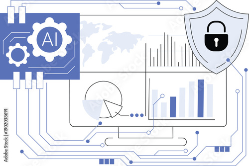 AI-Optimized Security Audits abstract concept vector illustration.
