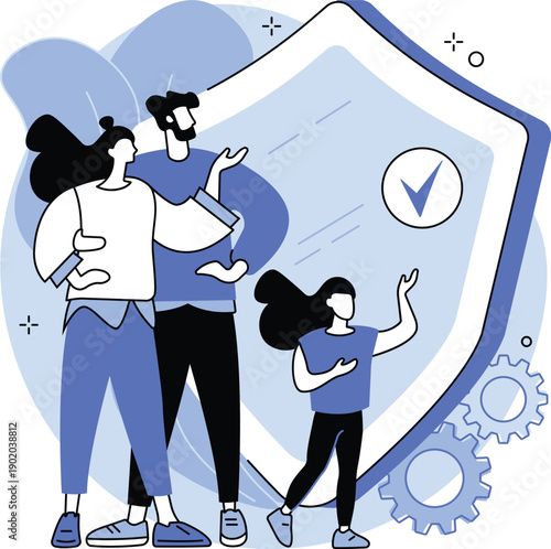 Social Security Abstract Concept Vector Illustration.