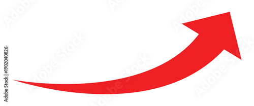 Curve arrow pointing upward side. Flat style arrow icon for your website, design, logo, app, UI. Vector illustration isolated on white background.