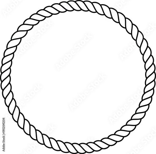 A simple black and white illustration of a rope circle