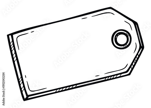 This versatile blank black and white tag provides a simple yet effective design for various pricing, branding, and informational purposes, perfect for retail, sales, or organizational needs.