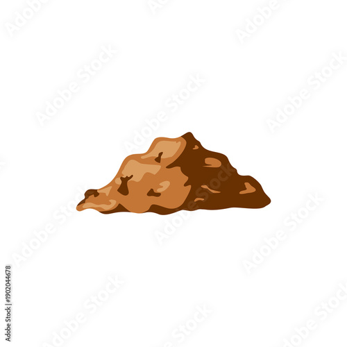 Soil mound isolated on white background, fertile ground illustration, gardening and agriculture concept