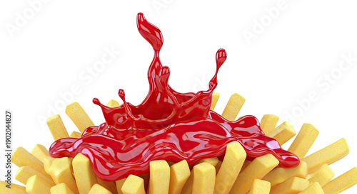 French Fries with Ketchup Splash