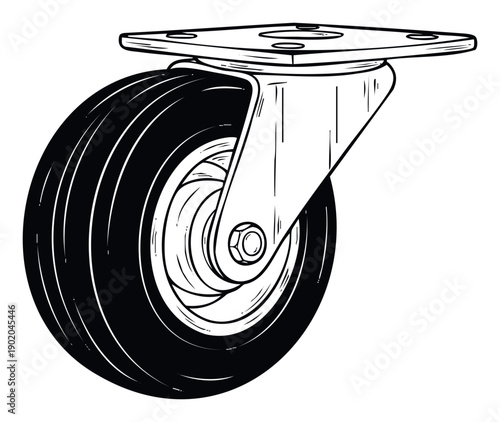 Heavy duty caster wheel for industrial and commercial equipment, offering smooth mobility and sturdy support for furniture, carts, and various repair applications.