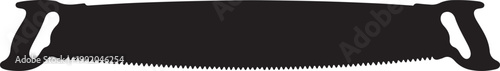 Crosscut Saw in silhouette on white background.