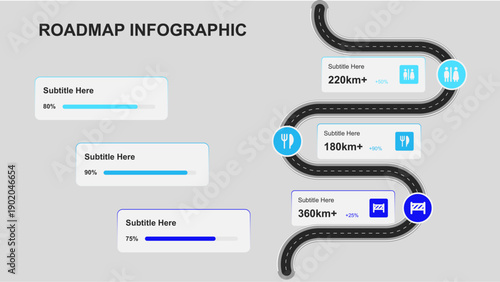 Roadmap Infographic for Project Planning and Progress Tracking