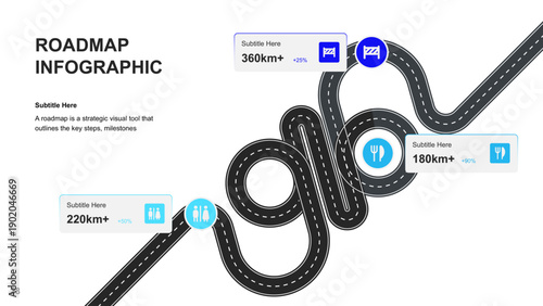Roadmap Infographic with Milestones and Progress Tracking