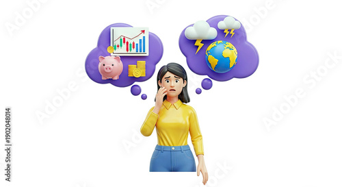 Worried Person Thinking About Financial and Global Crisis