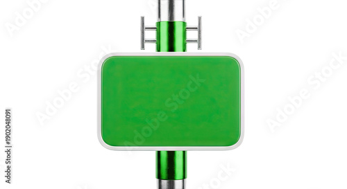 Green Signboard Mounted on a Metallic Pole