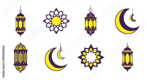 Graphismes Percutants de Vacances du Ramadan en Bichromie