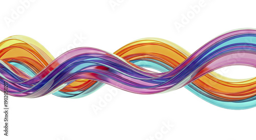 Abstract Swirling Ribbons of Color