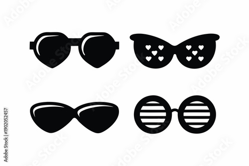 Sun Glasses Silhouette Vector, Beach and Travel Accessory