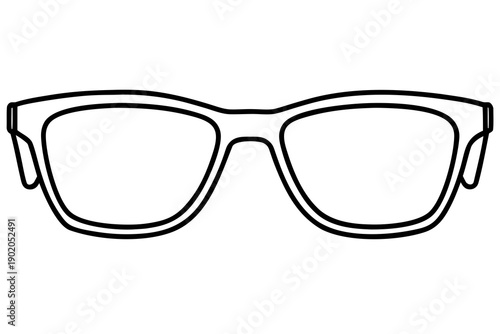 line art Fashion Sunglasses Silhouette Vector, Summer Accessory Design