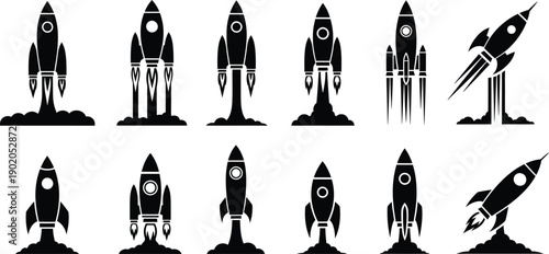 Rocket Launch and Space Exploration Icons Collection