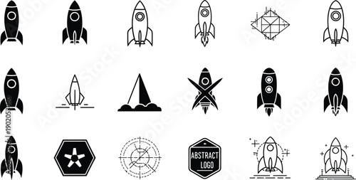 Rocket Ship and Spacecraft Icons for Projects