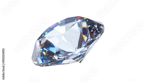 Sparkling, multifaceted gemstone isolated on black background, showcasing intricate reflections