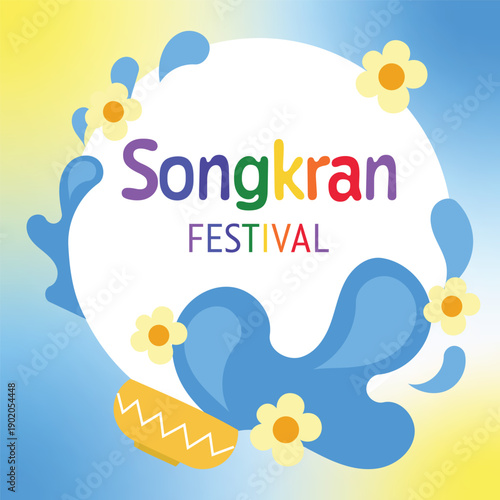 Songkran Festival Thailand Background – Water Splash Holiday Illustration