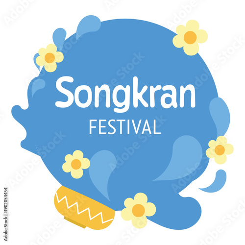 Songkran Festival Thailand Background – Water Splash Holiday Illustration