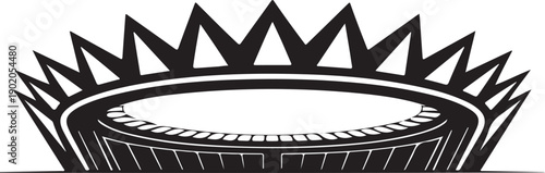 Crown Shaped Like Stadium Arena Icon Symbolizing Victory and Sports Concept Vector Illustration