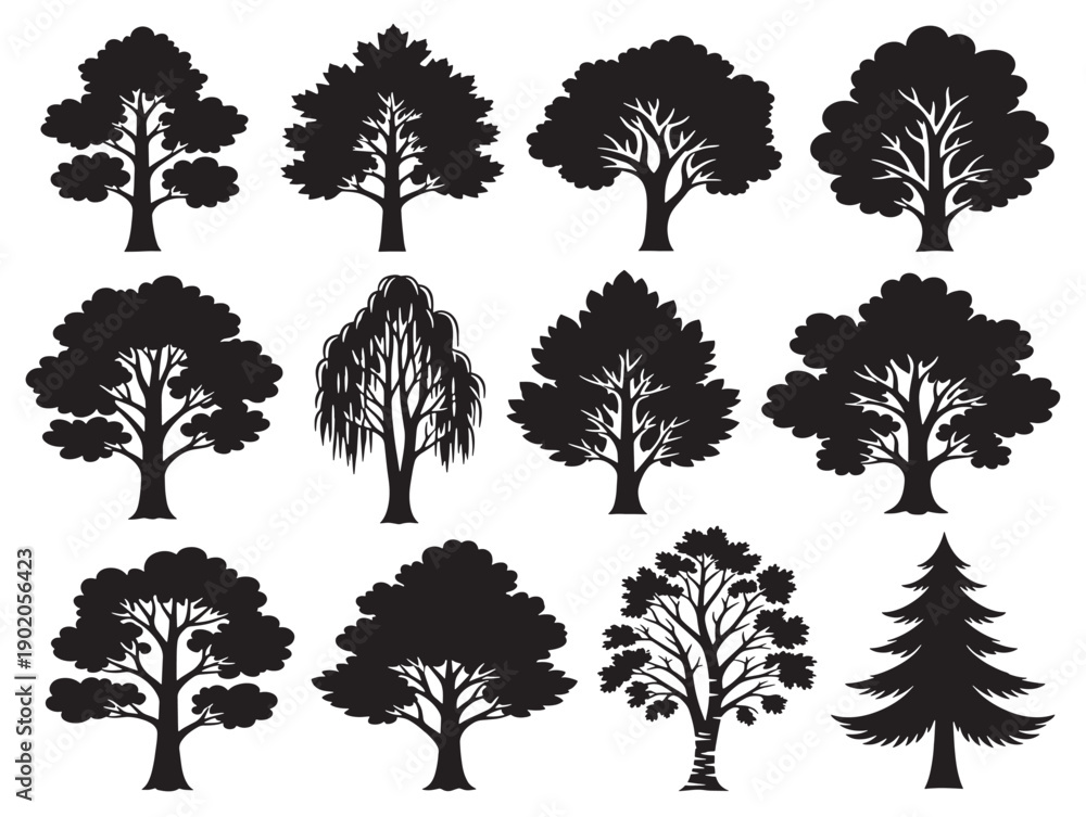 Fototapeta premium Colorful park tree vector illustration for nature designs