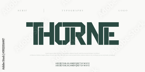 Thorne, Creative digital abstract scifi modern alphabet fonts. Science fiction typography sport, technology, fashion, digital, future creative logo font. vector illustration
