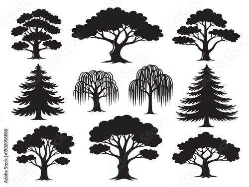 Calm nature tree illustration with soothing colors