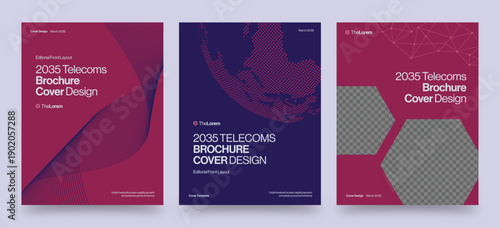 Brochure Cover Template for Modern Minimalist Corporate Annual Report & Company Profile Front Pages