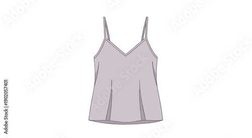 Stylish pajama cami top with thin straps isolated on a white background, showcasing a minimalist design and soft pastel color, perfect for sleepwear fashion