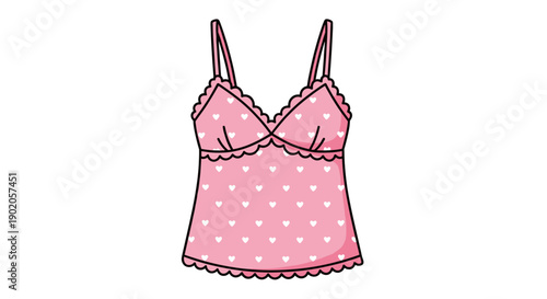 Illustration of a cozy sleep jumpsuit with pink accents isolated on a clean white background, showcasing detailed stitching and a front pocket design