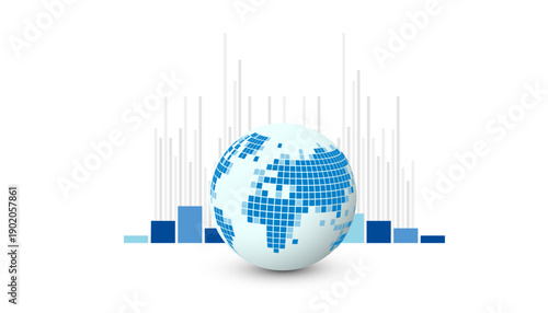 mondo, pixel, elaborazione dati, invio dati, concetto informatica, digitale,	
