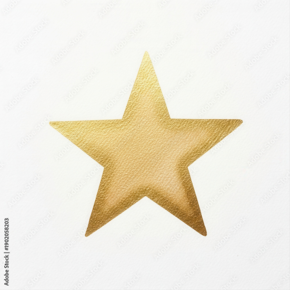 Obraz premium Golden star charm necklace design isolated on a white background, featuring a textured finish and minimalist style ideal for elegant jewelry collections