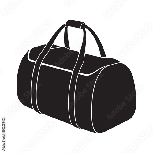 Silhouette Vector of Duffle Gym Bag