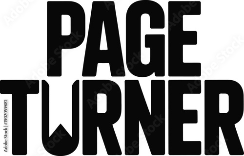 Page Turner book lover typography vector for reading and literature fans