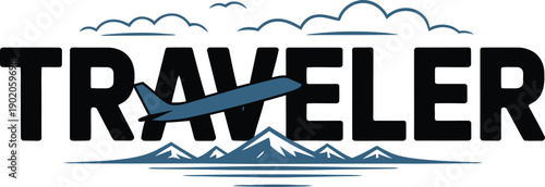 Traveler minimalist typography vector for modern travel lifestyle designs