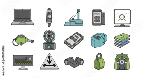 Collection of Industrial and Technology Icons.