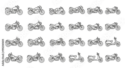 Collection of Motorcycle Illustrations.