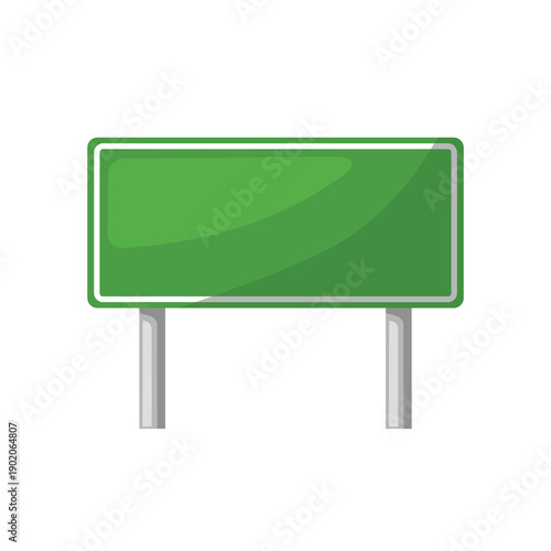 Blank green road sign board vector illustration, green street sign icon, blank green directional sign vector