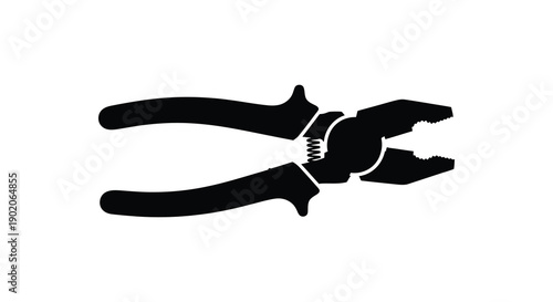 A striking black silhouette depicts a pair of combination pliers showcasing their functional design silhouette high quality professional