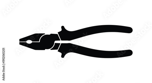 A stark black silhouette depicts a pair of combination pliers showcasing their functional design silhouette high quality professional