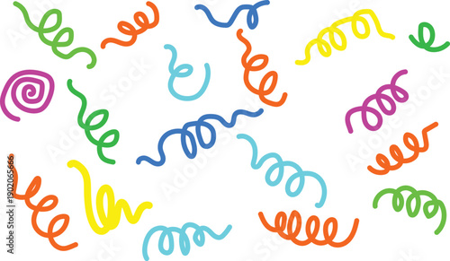 Colorful squiggly lines creating a vibrant and playful visual experience with dynamic energy and creativity