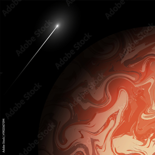 Red Planet and Comet Abstract illustration