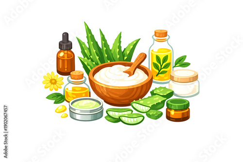  Purely Natural – Aloe Vera Skincare Ingredients with Herbal Oils & Organic Cosmetics