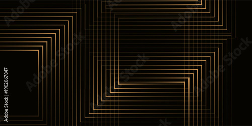 dynamic golden arc line technology design concept on black background illustration art project artistic style