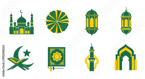 Graphismes Duoton Architecturaux Islamiques or Émeraude