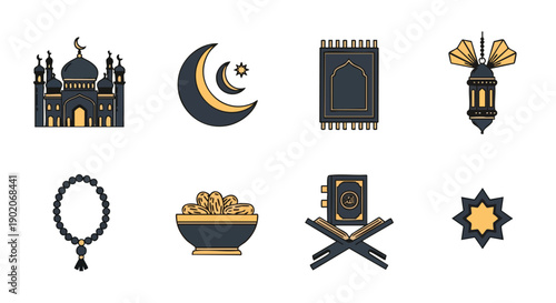 Huit Icônes du Festival de Ramadan Charbon Or