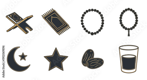 Support de Coran Duotone Doré Ramadan