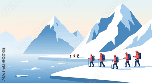 Expedition through icy mountains and frozen waters
