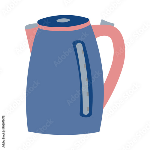 Electric Kettle Vector Illustration – Modern Flat Kitchen Appliance Design