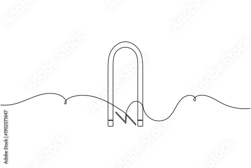Caution magnetic field warning hazard sign icon continuous one line drawing on white background minimalist strong magnet danger safety symbol outline vector illustration